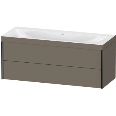 Duravit XViu Wandhängendes Set - Flannel Grau, 2 Schubladen, Ohne Überlauf Duravit XViu Wandhängendes Set - Flannel Grau, 2 Schubladen, Ohne Überlauf