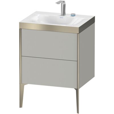 Duravit XViu Waschtisch-Set C-Bonded 2 Auszüge mit Hahnloch - Eiche Terra /Champagner Matt Duravit XViu Waschtisch-Set C-Bonded 2 Auszüge mit Hahnloch - Eiche Terra /Champagner Matt