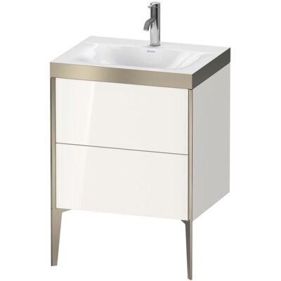 Duravit Weiß Hochglanz Badezimmer-Set mit 2 Schubladen - C-Bonded Duravit Weiß Hochglanz Badezimmer-Set mit 2 Schubladen - C-Bonded
