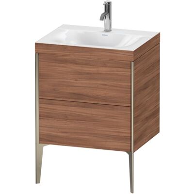 Duravit XViu Waschtisch-Unterschrank XV4709OB179C 60x48cm, 2 Auszüge, 1 Hahnloch, champagner matt, Rahmen C, nussbaum natur Duravit XViu Waschtisch-Unterschrank XV4709OB179C 60x48cm, 2 Auszüge, 1 Hahnloch, champagner matt, Rahmen C, nussbaum natur
