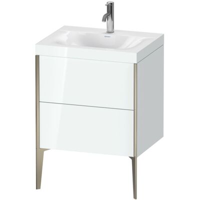 Duravit XViu Weiß Hochglanz Waschbecken Set - 2 Auszüge, Tip-on Technik, Bodenstehend Duravit XViu Weiß Hochglanz Waschbecken Set - 2 Auszüge, Tip-on Technik, Bodenstehend