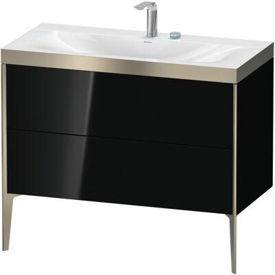 Duravit Schwarz Hochglanz Waschbeckensatz - C-Bonded, 2 Schubladen, 1000x480x610mm Duravit Schwarz Hochglanz Waschbeckensatz - C-Bonded, 2 Schubladen, 1000x480x610mm