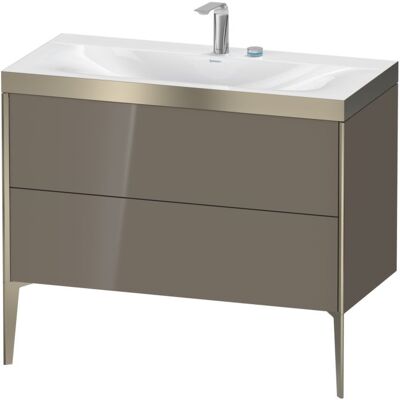 Duravit Xviu C-Bonded Set Waschtisch - 2 Auszüge, Flannel Grey Hochglanz Duravit Xviu C-Bonded Set Waschtisch - 2 Auszüge, Flannel Grey Hochglanz