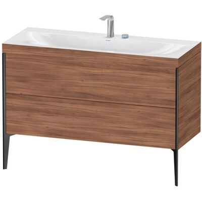 Duravit Nussbaum Natur/Profil Schwarz Matt - Waschtisch-Set - Badmöbel Duravit Nussbaum Natur/Profil Schwarz Matt - Waschtisch-Set - Badmöbel