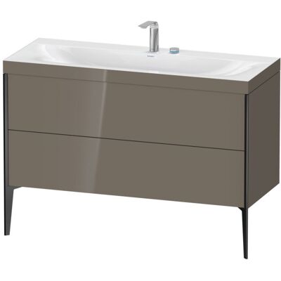 Duravit Xviu C-Bonded Set Waschbecken - 1200x480x610 mm, Flannel Grey Hochglanz Duravit Xviu C-Bonded Set Waschbecken - 1200x480x610 mm, Flannel Grey Hochglanz