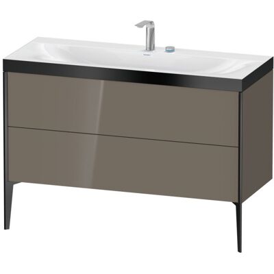 Duravit Xviu C-Bonded Set Bodenstehend - Waschtisch, Flannel Grey & Schwarz Duravit Xviu C-Bonded Set Bodenstehend - Waschtisch, Flannel Grey & Schwarz