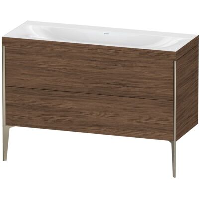 Duravit Nussbaum Dunkel Matt XViu C-Bonded Set - Waschbecken, 2 Schubladen - Badezimmermöbel Duravit Nussbaum Dunkel Matt XViu C-Bonded Set - Waschbecken, 2 Schubladen - Badezimmermöbel