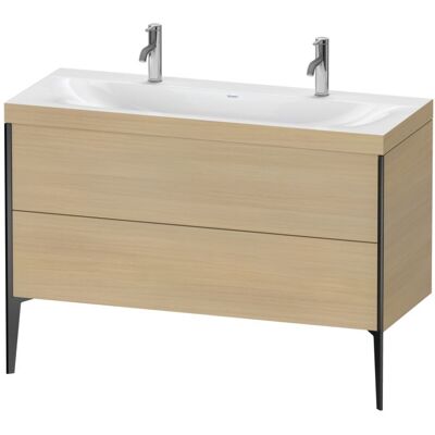 Duravit XViu Waschtisch-Unterschrank XV4713OB271C 120x48cm, 2 Auszüge, ohne Hahnloch, schwarz matt, Rahmen C, mediterrane eiche Duravit XViu Waschtisch-Unterschrank XV4713OB271C 120x48cm, 2 Auszüge, ohne Hahnloch, schwarz matt, Rahmen C, mediterrane eiche