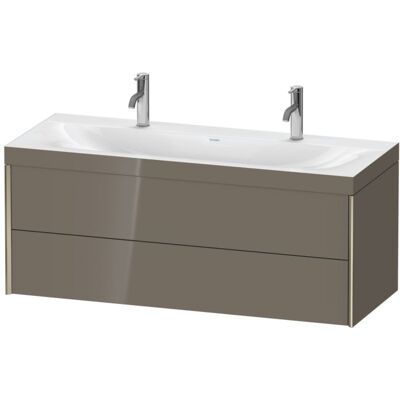 Duravit Wandhängendes Doppelwaschtisch-Set - Flannel Grey Hochglanz Duravit Wandhängendes Doppelwaschtisch-Set - Flannel Grey Hochglanz