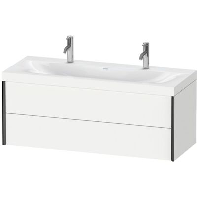Duravit XViu Wandhängendes Doppelwaschtisch-Set - Weiß Matt / Schwarz Matt Duravit XViu Wandhängendes Doppelwaschtisch-Set - Weiß Matt / Schwarz Matt