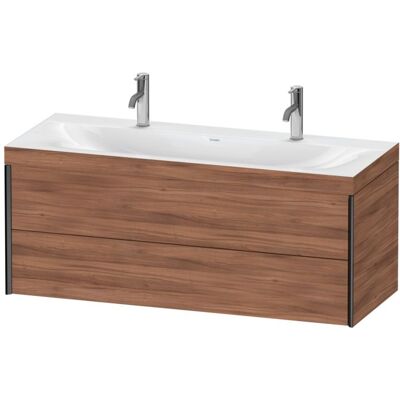 Duravit Nussbaum Wandmontiertes C-Bonded Waschtisch-Set - Doppelwaschtisch, Modernes Design Duravit Nussbaum Wandmontiertes C-Bonded Waschtisch-Set - Doppelwaschtisch, Modernes Design