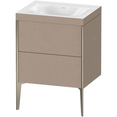 Duravit XViu Waschtisch-Unterschrank XV4709NB175C 60x48cm, 2 Auszüge, ohne Hahnloch, champagner matt, Rahmen C, leinen Duravit XViu Waschtisch-Unterschrank XV4709NB175C 60x48cm, 2 Auszüge, ohne Hahnloch, champagner matt, Rahmen C, leinen