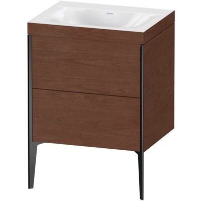 Duravit XViu Waschtisch-Unterschrank XV4709NB213C 60x48cm, 2 Auszüge, ohne Hahnloch, schwarz matt, Rahmen C, amerikanischer nussbaum Duravit XViu Waschtisch-Unterschrank XV4709NB213C 60x48cm, 2 Auszüge, ohne Hahnloch, schwarz matt, Rahmen C, amerikanischer nussbaum