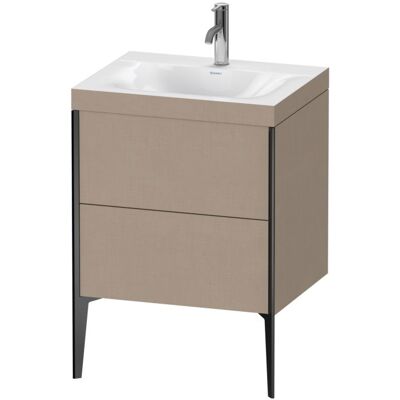 Duravit XViu Leinen/Profil Schwarz Matt Bodenwaschtisch Set - Waschtisch-Set Duravit XViu Leinen/Profil Schwarz Matt Bodenwaschtisch Set - Waschtisch-Set
