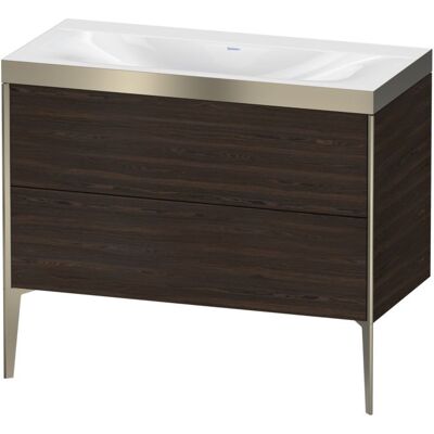 Duravit XViu Waschtisch-Unterschrank XV4711NB169P 100x48cm, 2 Auszüge, ohne Hahnloch, champagner matt, Rahmen P, nussbaum gebürstet Duravit XViu Waschtisch-Unterschrank XV4711NB169P 100x48cm, 2 Auszüge, ohne Hahnloch, champagner matt, Rahmen P, nussbaum gebürstet