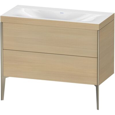 Duravit XViu Waschtisch-Unterschrank XV4711NB171C 100x48cm, 2 Auszüge, ohne Hahnloch, champagner matt, Rahmen C, mediterrane eiche Duravit XViu Waschtisch-Unterschrank XV4711NB171C 100x48cm, 2 Auszüge, ohne Hahnloch, champagner matt, Rahmen C, mediterrane eiche