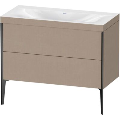 Duravit XViu Waschtisch-Unterschrank XV4711NB275C 100x48cm, 2 Auszüge, ohne Hahnloch, schwarz matt, Rahmen C, leinen Duravit XViu Waschtisch-Unterschrank XV4711NB275C 100x48cm, 2 Auszüge, ohne Hahnloch, schwarz matt, Rahmen C, leinen