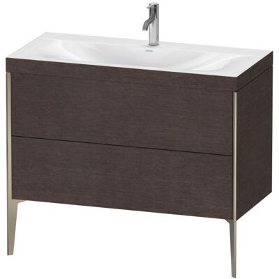 Duravit Dunkel Eiche gebürstet Waschtisch-Set - Bodenstehend, 2 Schubladen Duravit Dunkel Eiche gebürstet Waschtisch-Set - Bodenstehend, 2 Schubladen