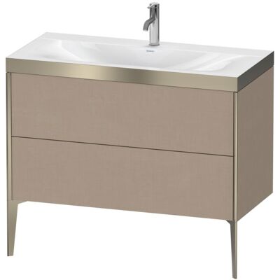 Duravit Xviu Leinen/Profil Champagner Matt Wandmontiertes Waschtisch-Set - Waschtisch-Set Duravit Xviu Leinen/Profil Champagner Matt Wandmontiertes Waschtisch-Set - Waschtisch-Set