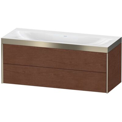 Duravit XViu Waschtisch-Unterschrank XV4617NB113P 120x48cm, 2 Schubkästen, ohne Hahnloch, champagner matt, Rahmen P, amerikanischer nussbaum Duravit XViu Waschtisch-Unterschrank XV4617NB113P 120x48cm, 2 Schubkästen, ohne Hahnloch, champagner matt, Rahmen P, amerikanischer nussbaum