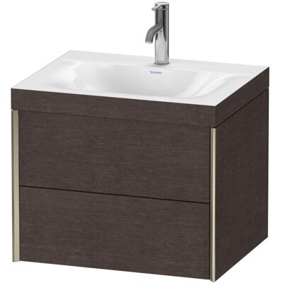 Duravit Xviu C-Bonded Set Wandhängend Eiche Dunkel Gebürstet/Champagner - Waschtisch-Set Duravit Xviu C-Bonded Set Wandhängend Eiche Dunkel Gebürstet/Champagner - Waschtisch-Set