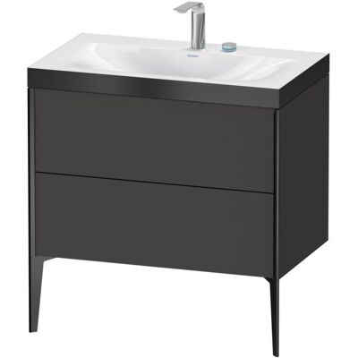 Duravit Badezimmer-Set - Graphit Supermatt, 2 Schubladen, Bodenstehend Duravit Badezimmer-Set - Graphit Supermatt, 2 Schubladen, Bodenstehend