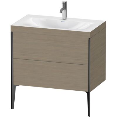 Duravit Xviu C-Bonded Set Waschtisch - Eiche Terra/Schwarz Matt - 80x48cm Duravit Xviu C-Bonded Set Waschtisch - Eiche Terra/Schwarz Matt - 80x48cm