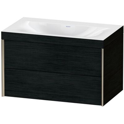 Duravit Xviu Wand-Waschtisch-Set - Schwarz Eiche/Champagner Rahmen Duravit Xviu Wand-Waschtisch-Set - Schwarz Eiche/Champagner Rahmen