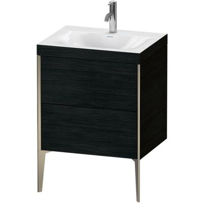 Duravit Eiche Schwarz/Profil Champagner Matt Waschbecken-Set - Bodenstehend, 2 Auszüge Duravit Eiche Schwarz/Profil Champagner Matt Waschbecken-Set - Bodenstehend, 2 Auszüge