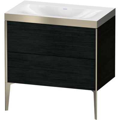 Duravit XViu Waschtisch-Unterschrank XV4710NB116P 80x48cm, 2 Auszüge, ohne Hahnloch, champagner matt, Rahmen P, Eiche schwarz Duravit XViu Waschtisch-Unterschrank XV4710NB116P 80x48cm, 2 Auszüge, ohne Hahnloch, champagner matt, Rahmen P, Eiche schwarz