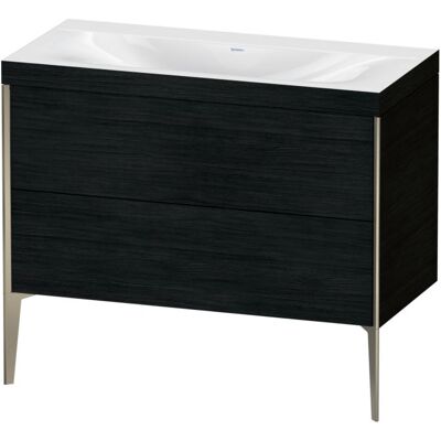 Duravit Xviu Eiche Schwarz/Profil Champagner Matt Set - Badmöbel-Set Duravit Xviu Eiche Schwarz/Profil Champagner Matt Set - Badmöbel-Set