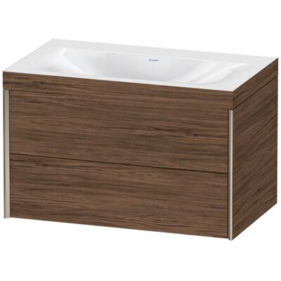 Duravit XViu Waschtisch-Unterschrank XV4615NB121C 80x48cm, 2 Schubkästen, ohne Hahnloch, champagner matt, Rahmen C, nussbaum dunkel Duravit XViu Waschtisch-Unterschrank XV4615NB121C 80x48cm, 2 Schubkästen, ohne Hahnloch, champagner matt, Rahmen C, nussbaum dunkel