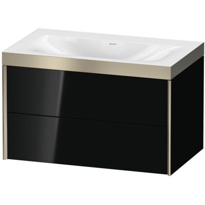 Duravit Xviu C-Bonded Wandhängendes Waschbecken - Schwarz Hochglanz/Champagner Matt Duravit Xviu C-Bonded Wandhängendes Waschbecken - Schwarz Hochglanz/Champagner Matt