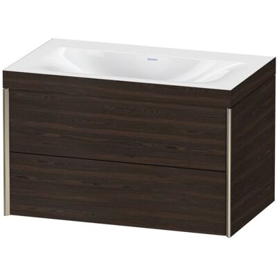 Duravit Nussbaum gebürstet/Profil Champagner Matt Wandhängendes Set - Badezimmermöbel Duravit Nussbaum gebürstet/Profil Champagner Matt Wandhängendes Set - Badezimmermöbel