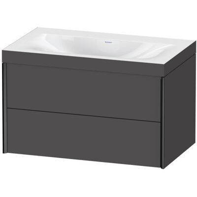 Duravit XViu Waschtisch-Unterschrank XV4615NB249C 80x48cm, 2 Schubkästen, ohne Hahnloch, schwarz matt, Rahmen C, graphit matt Duravit XViu Waschtisch-Unterschrank XV4615NB249C 80x48cm, 2 Schubkästen, ohne Hahnloch, schwarz matt, Rahmen C, graphit matt