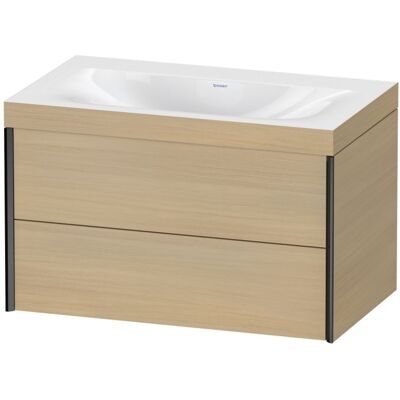 Duravit Wandhängendes Xviu C-Bonded Set - Mediterrane Eiche/Profil Schwarz - Waschtisch-Set Duravit Wandhängendes Xviu C-Bonded Set - Mediterrane Eiche/Profil Schwarz - Waschtisch-Set