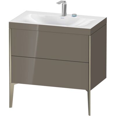 Duravit XViu Waschtisch-Unterschrank XV4710EB189C 80x48cm, 2 Auszüge, 2 Hahnlöcher, champagner matt, Rahmen C, flannel grey hochglanz Duravit XViu Waschtisch-Unterschrank XV4710EB189C 80x48cm, 2 Auszüge, 2 Hahnlöcher, champagner matt, Rahmen C, flannel grey hochglanz