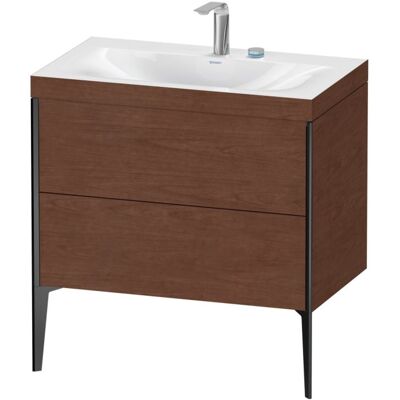 Duravit XViu Waschtisch-Unterschrank XV4710EB213C 80x48cm, 2 Auszüge, 2 Hahnlöcher, schwarz matt, Rahmen C, amerikanischer nussbaum Duravit XViu Waschtisch-Unterschrank XV4710EB213C 80x48cm, 2 Auszüge, 2 Hahnlöcher, schwarz matt, Rahmen C, amerikanischer nussbaum