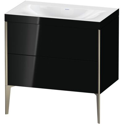 Duravit XViu Waschtisch-Unterschrank XV4710NB140C 80x48cm, 2 Auszüge, ohne Hahnloch, champagner matt, Rahmen C, schwarz hochglanz Duravit XViu Waschtisch-Unterschrank XV4710NB140C 80x48cm, 2 Auszüge, ohne Hahnloch, champagner matt, Rahmen C, schwarz hochglanz