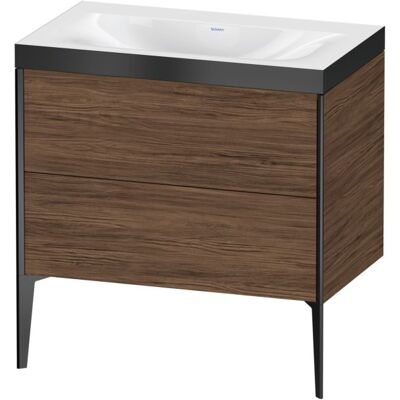 Duravit Nussbaum Dunkel C-Bonded Set Waschbecken - 80x48cm, 2 Auszüge Duravit Nussbaum Dunkel C-Bonded Set Waschbecken - 80x48cm, 2 Auszüge