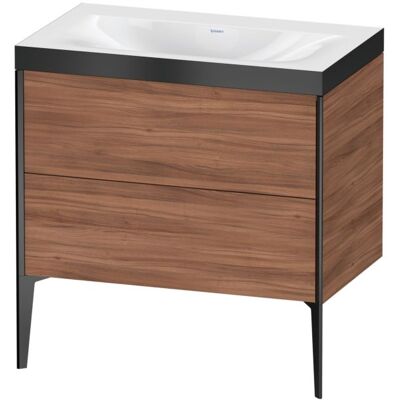 Duravit Nussbaum Natur/Schwarz Matt/Modell XViu Badezimmer-Set - 80x48cm Duravit Nussbaum Natur/Schwarz Matt/Modell XViu Badezimmer-Set - 80x48cm