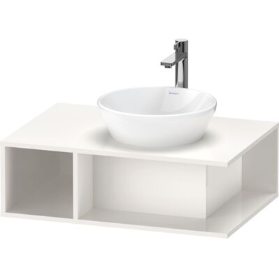 Duravit D-Neo Wandhängender Waschtisch - 80cm, Weiß Hochglanz, Offenes Fach Links Duravit D-Neo Wandhängender Waschtisch - 80cm, Weiß Hochglanz, Offenes Fach Links