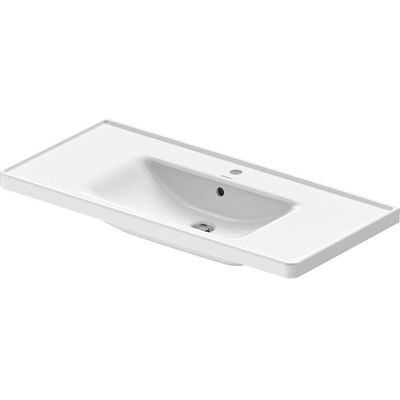 Duravit D-Neo Waschbecken - Weiß - 105cm D-Form, mit Hahnloch & Überlauf Duravit D-Neo Waschbecken - Weiß - 105cm D-Form, mit Hahnloch & Überlauf