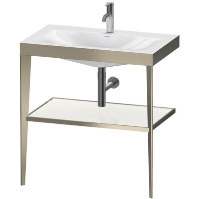 Duravit Xviu C-Bonded Set mit Metallkonsole - Weiß Hochglanz - Waschtisch Set Duravit Xviu C-Bonded Set mit Metallkonsole - Weiß Hochglanz - Waschtisch Set