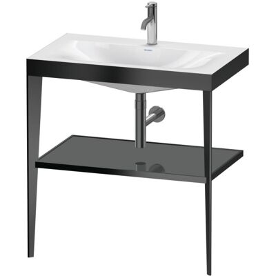 Duravit Xviu Wandmontage Keramikwaschtisch mit Metallkonsole - Grau & Schwarz Duravit Xviu Wandmontage Keramikwaschtisch mit Metallkonsole - Grau & Schwarz