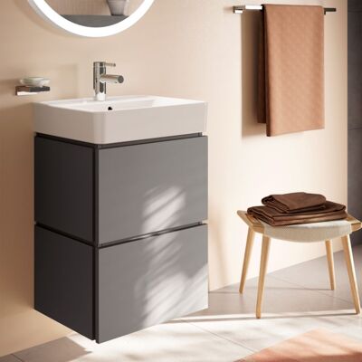 Hansgrohe Xilesa E Waschtischunterschrank 54248760 480x380mm, 2 Schubkästen, für Handwaschbecken, ohne PushOpen, schiefergrau matt Hansgrohe Xilesa E Waschtischunterschrank 54248760 480x380mm, 2 Schubkästen, für Handwaschbecken, ohne PushOpen, schiefergrau matt
