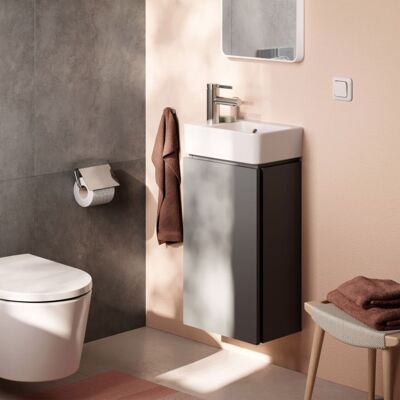 Hansgrohe Xilesa E Waschtischunterschrank 54243760 340x240mm, für Handwaschbecken, Türanschlag links, schiefergrau matt Hansgrohe Xilesa E Waschtischunterschrank 54243760 340x240mm, für Handwaschbecken, Türanschlag links, schiefergrau matt