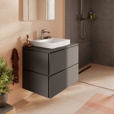 Hansgrohe Xilesa E Waschtischunterschrank 54299760 2 Schubkästen ohne PushOpen, 780 x 550 mm, schiefergrau matt Hansgrohe Xilesa E Waschtischunterschrank 54299760 2 Schubkästen ohne PushOpen, 780 x 550 mm, schiefergrau matt