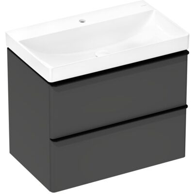 Hansgrohe Xelu Q Waschtischunterschrank 54028670 780x605x475mm, 2 Schubladen, diamantgrau matt, mattschwarz Hansgrohe Xelu Q Waschtischunterschrank 54028670 780x605x475mm, 2 Schubladen, diamantgrau matt, mattschwarz