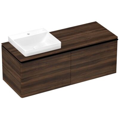 Hansgrohe Xelu Q Waschtischunterschrank 54069670 1360x485x550mm, 2 Schubkästen, Nussbaum dunkel, mattschwarz Hansgrohe Xelu Q Waschtischunterschrank 54069670 1360x485x550mm, 2 Schubkästen, Nussbaum dunkel, mattschwarz